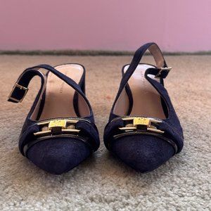 Blue velvet, 2 1/2 inch heel, Size 6, Tommy Hilfiger